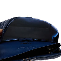 CHANEL - Small Classique Timeless shoulder bag in blue caviar leather - Handbag