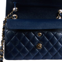 CHANEL - Small Classique Timeless shoulder bag in blue caviar leather - Handbag