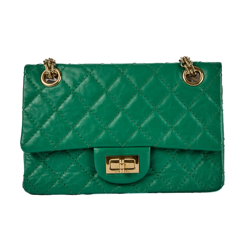 CHANEL Mini 2.55 Green Leather Bag – Authenticated Pre-Owned Luxury Bag from LuxSpace Paris