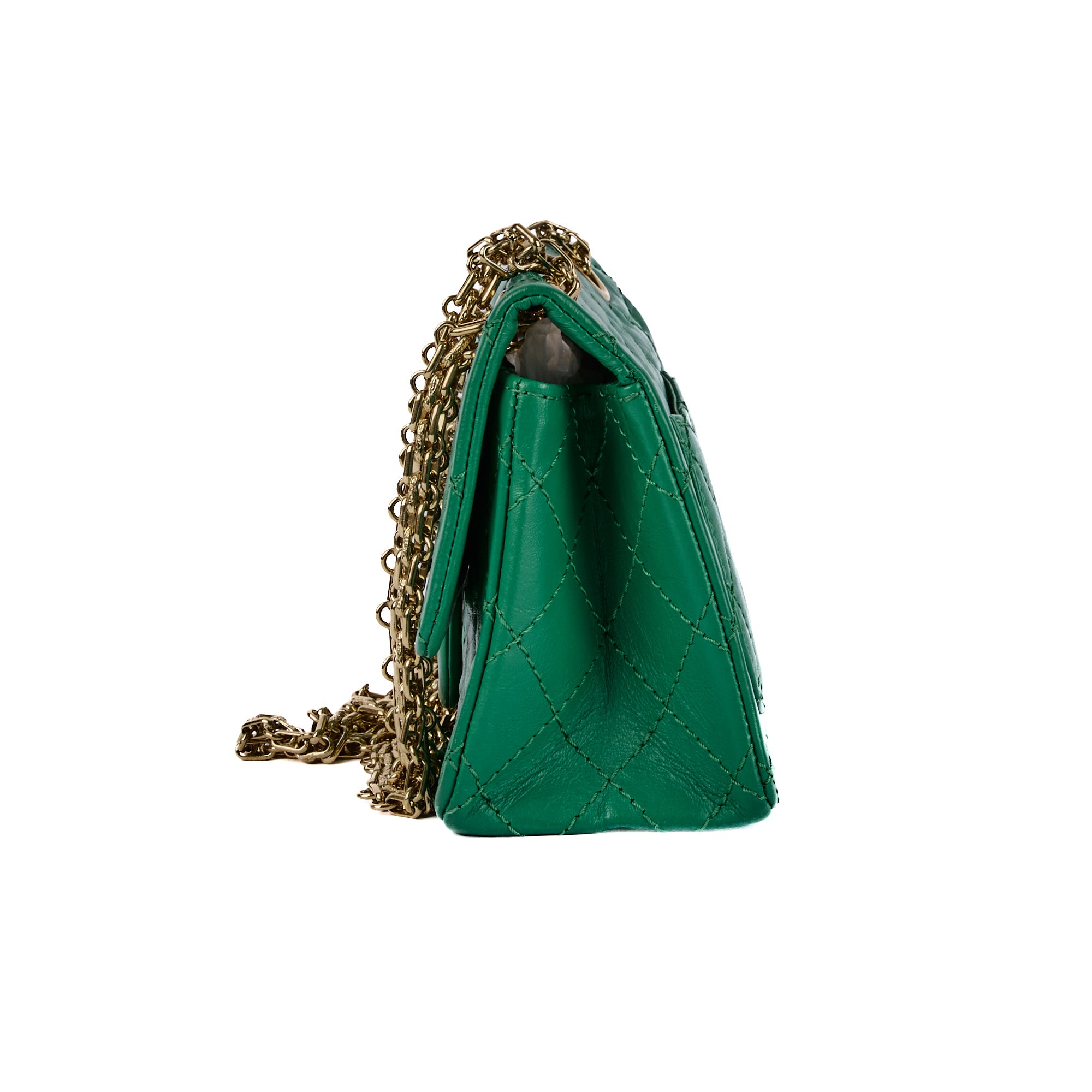 CHANEL - Sac bandoulière Mini 2.55 cuir vert - Handbag