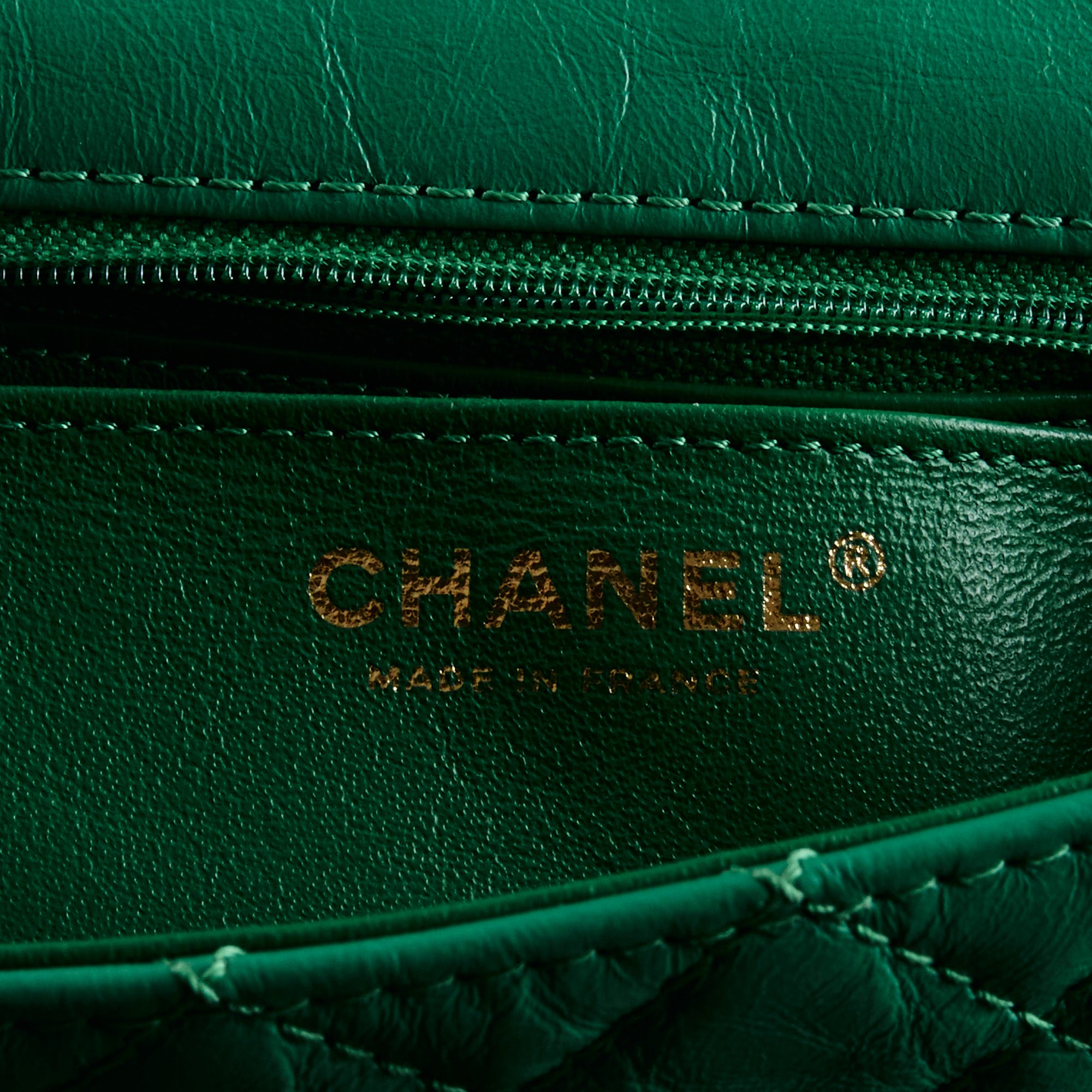 CHANEL - Sac bandoulière Mini 2.55 cuir vert - Handbag
