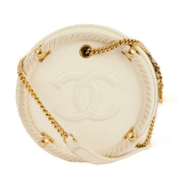 CHANEL - Sac bandoulière Rond En Vogue cuir blanc - Handbag