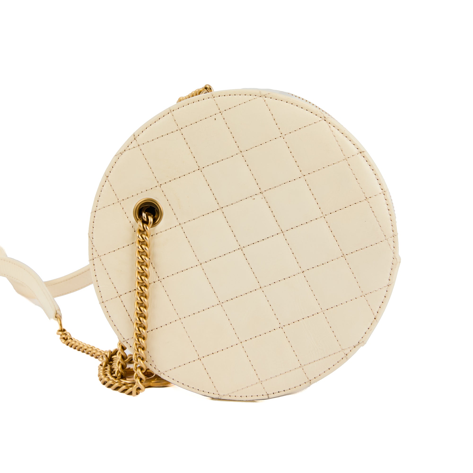 CHANEL - Sac bandoulière Rond En Vogue cuir blanc - Handbag