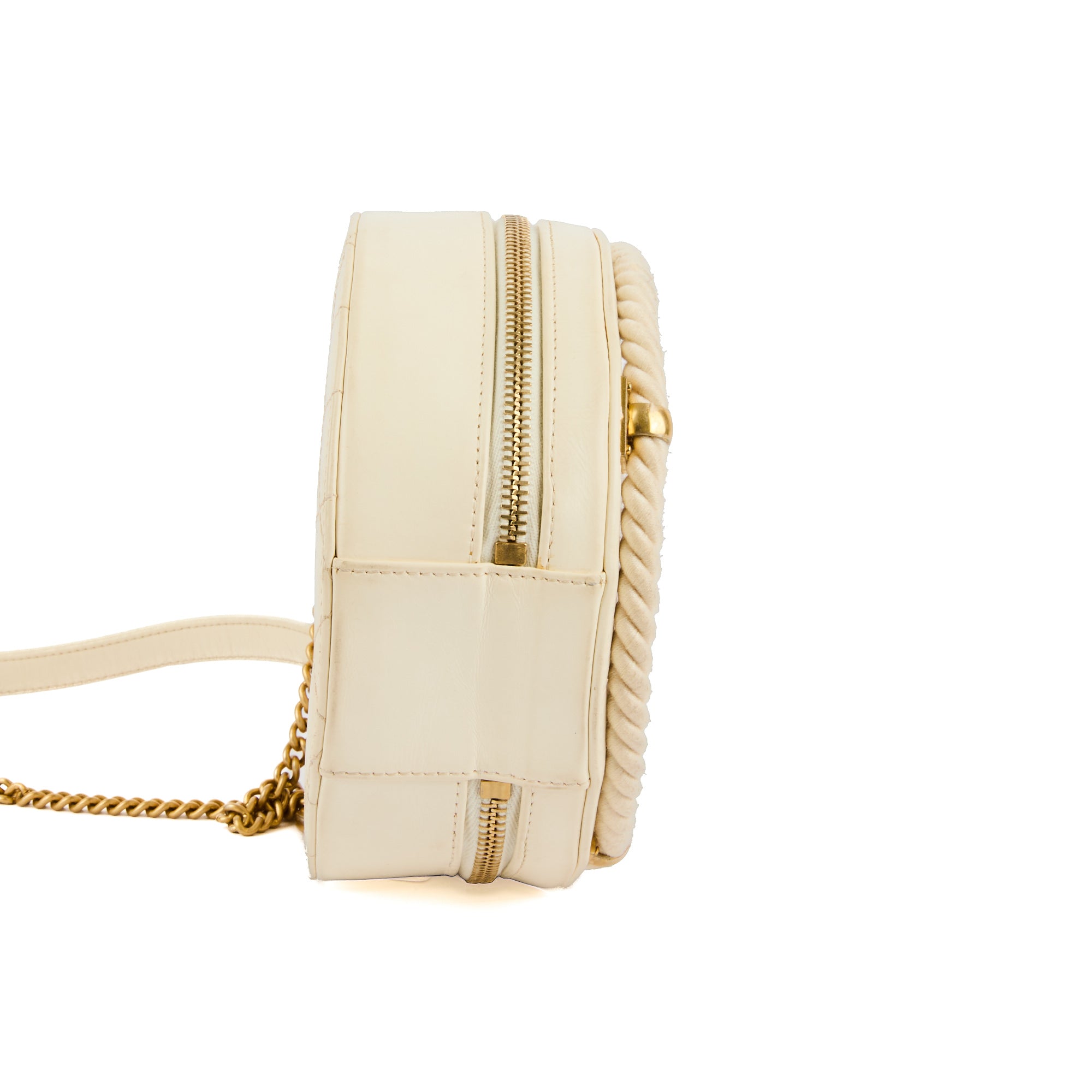 CHANEL - Sac bandoulière Rond En Vogue cuir blanc - Handbag