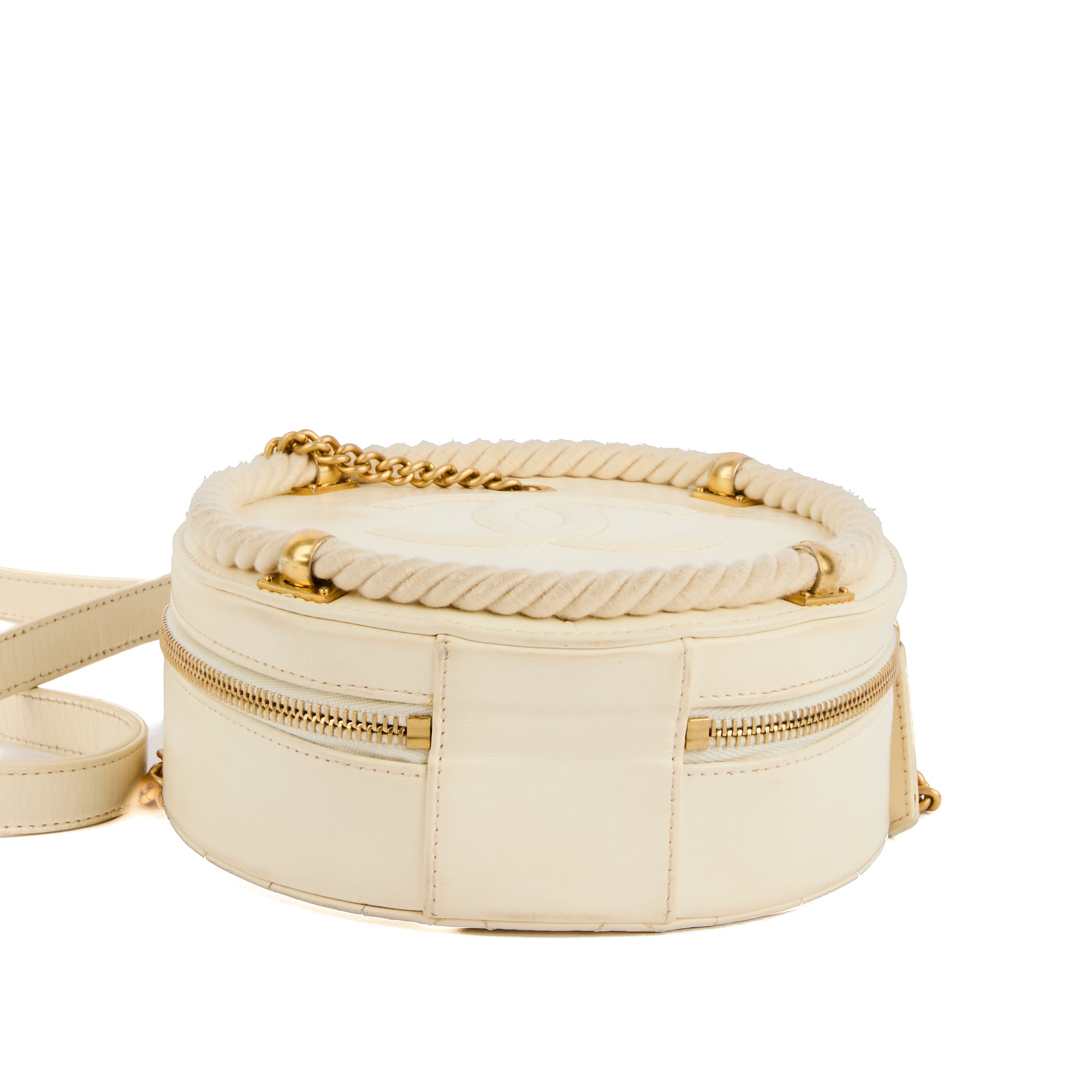 CHANEL - Sac bandoulière Rond En Vogue cuir blanc - Handbag