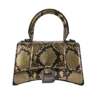 Balenciaga Hourglass XS Shoulder Bag – Gold Python Leather, Authentic Pre-Owned Luxury Bag at LuxSpace Paris