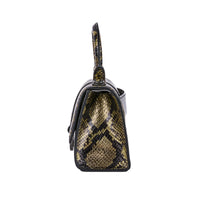 BALENCIAGA - Hourglass XS Gold Python Shoulder Bag - Handbag