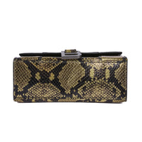 BALENCIAGA - Hourglass XS Gold Python Shoulder Bag - Handbag