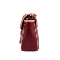 GUCCI - Sac bandoulière Marmont GG Diagonal cuir grain rouge - Handbag