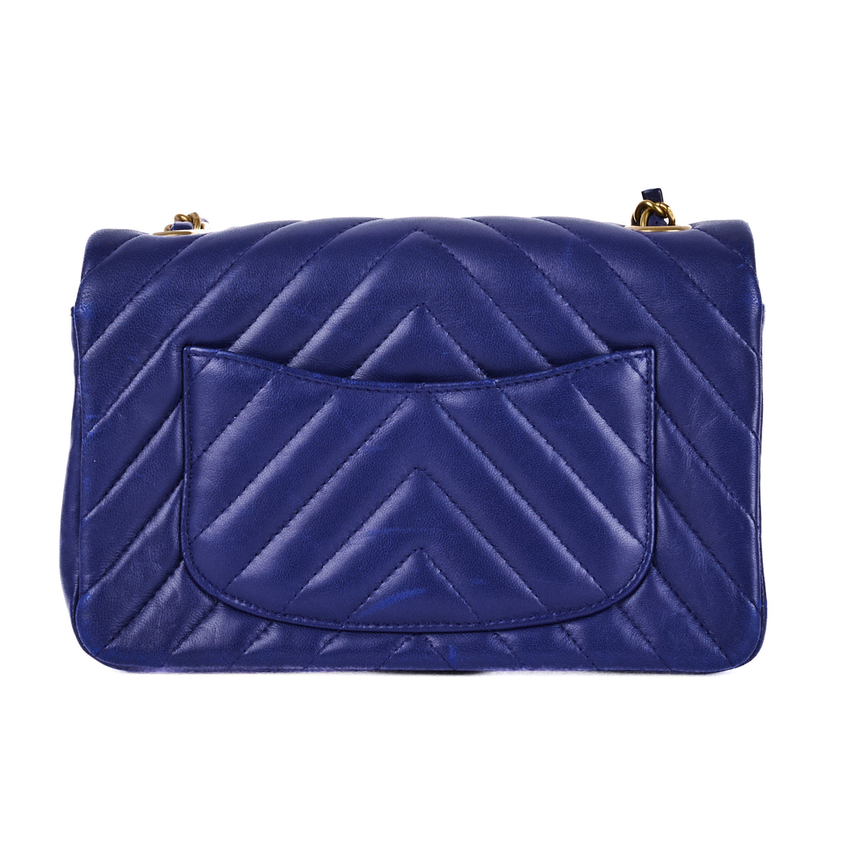 CHANEL Mini Timeless Chevron Blue Leather Bag – Authenticated Pre-Owned Luxury Bag from LuxSpace Paris