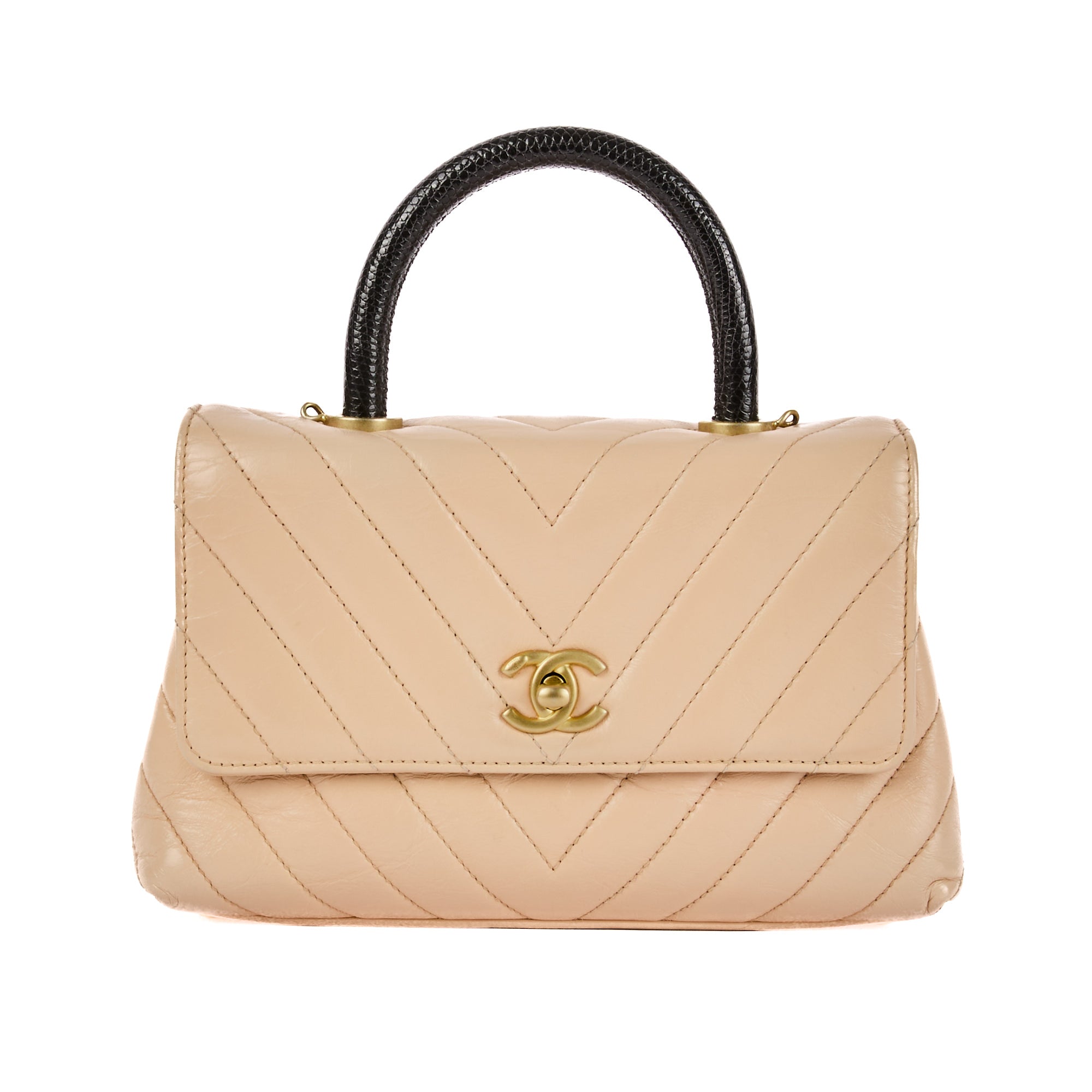 CHANEL Mini Coco Handle Beige Leather Bag – Authenticated Pre-Owned Luxury Bag from LuxSpace Paris