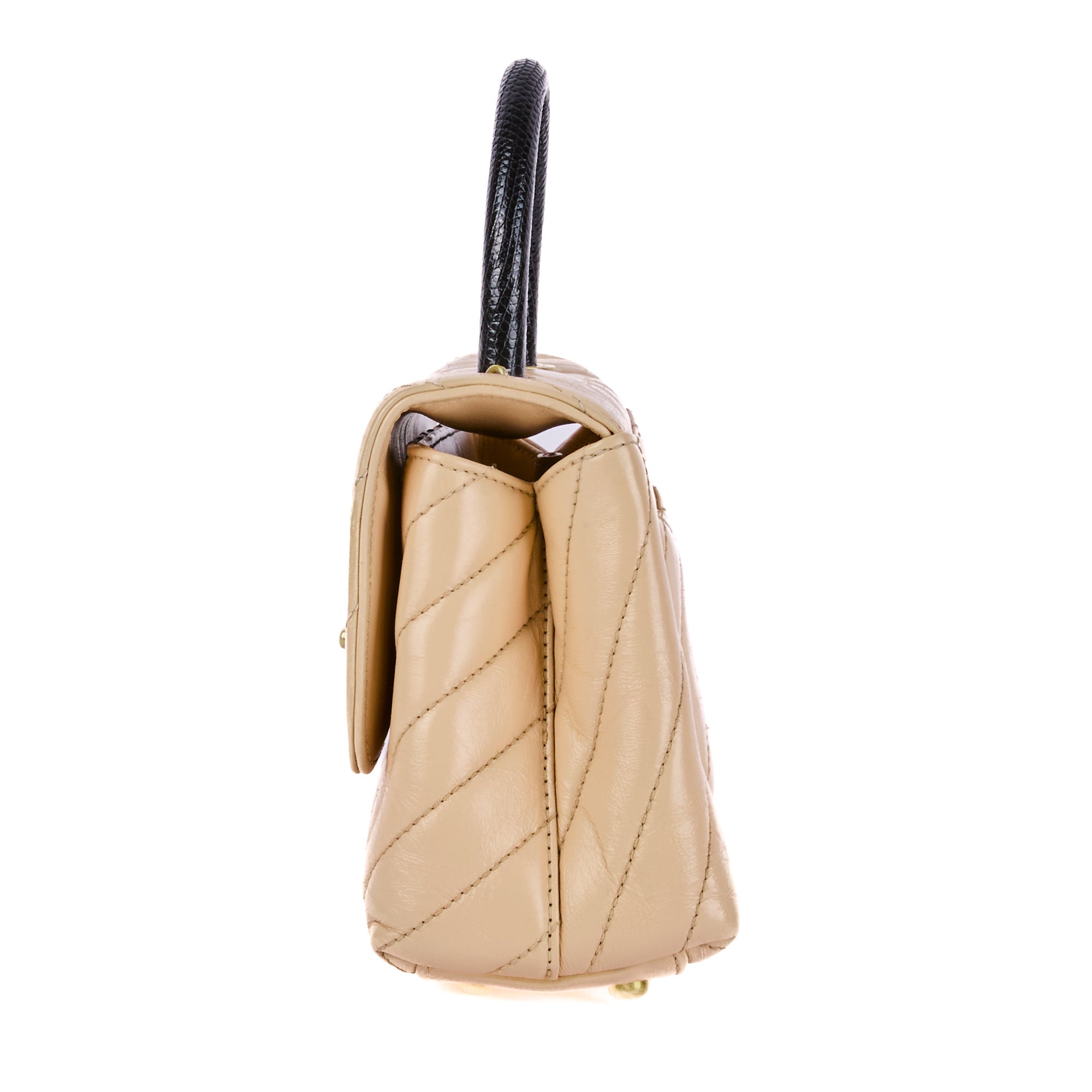 CHANEL Mini Coco Handle Beige Leather Bag – Authenticated Pre-Owned Luxury Bag from LuxSpace Paris