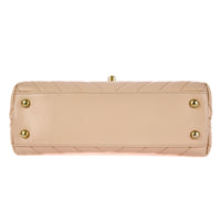 CHANEL - Sac bandoulière Mini Coco Handle cuir beige - Handbag