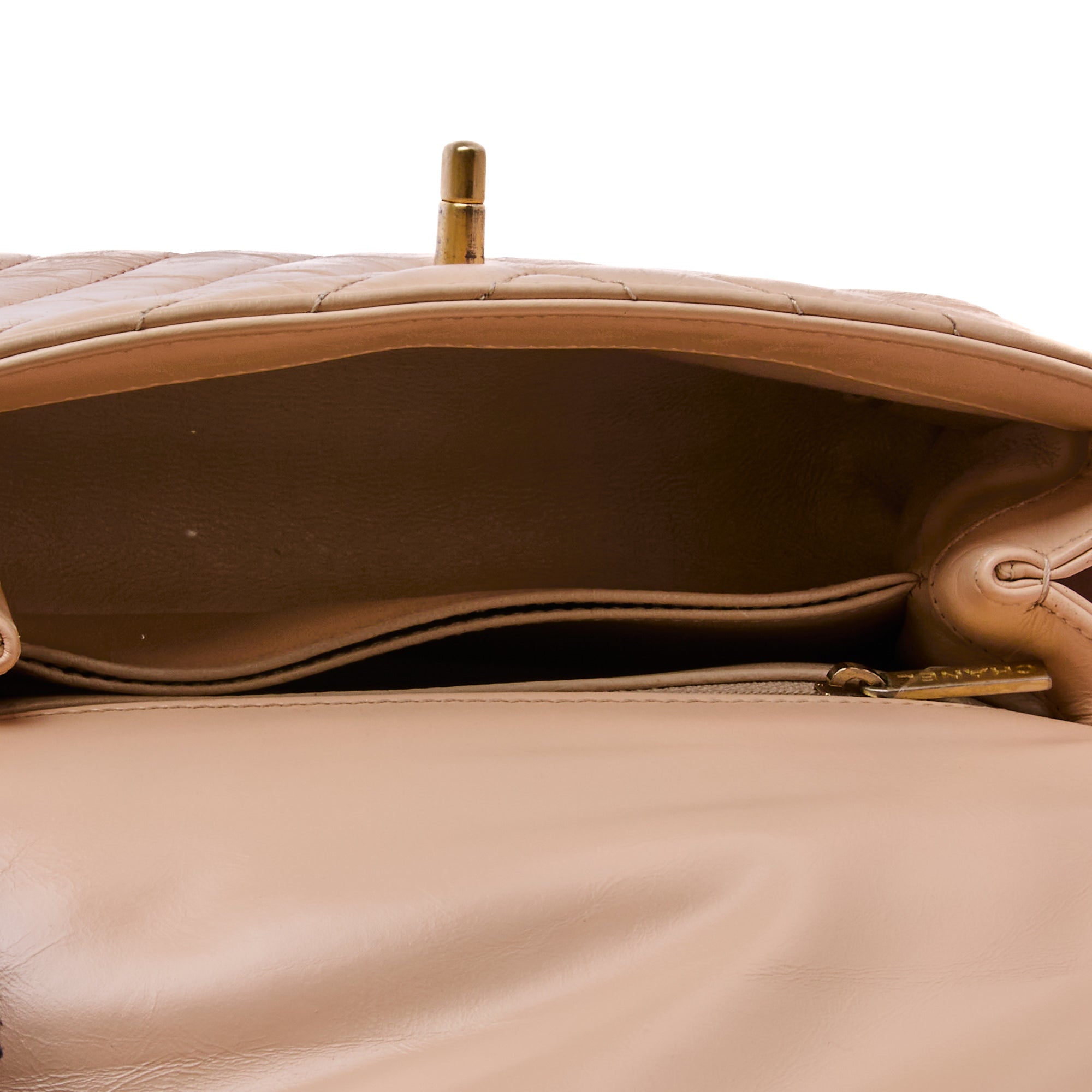 CHANEL - Sac bandoulière Mini Coco Handle cuir beige - Handbag