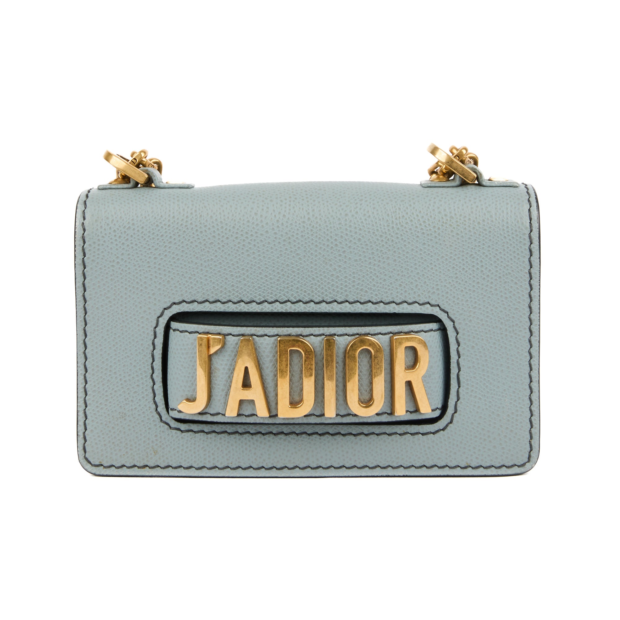 DIOR - Sac bandoulière Mini J'adior cuir gris bleu - Handbag