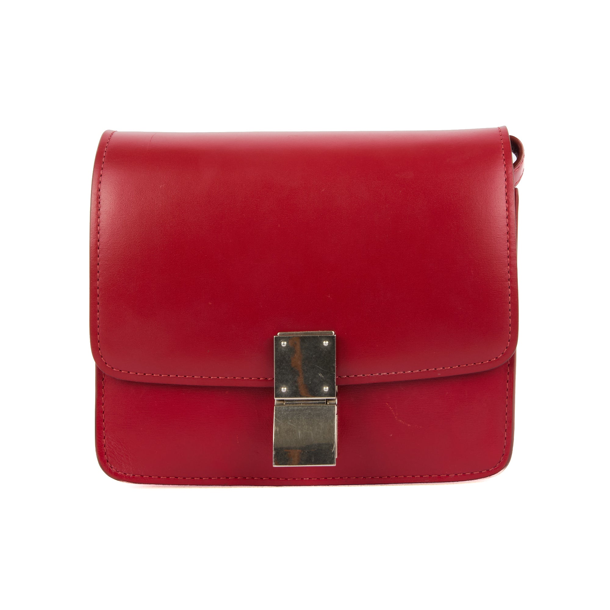 CELINE - Sac bandoulière Mini Box cuir rouge - Handbag