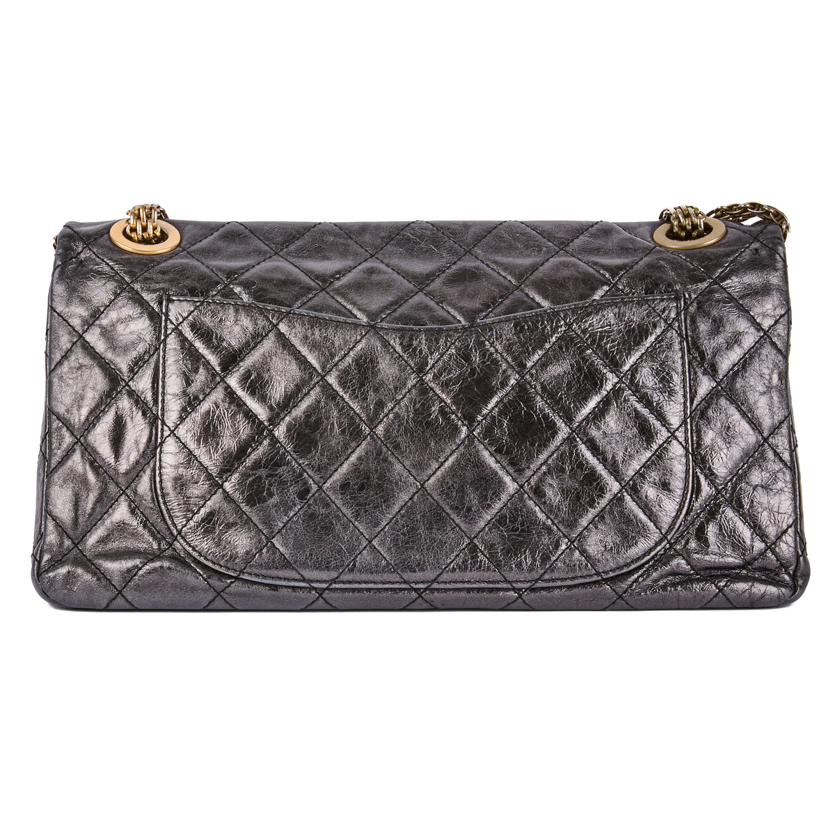 Chanel Maxi Jumbo 2.55 Shoulder Bag in silver leather – Authenticated pre-owned luxury bag from LuxSpace Paris