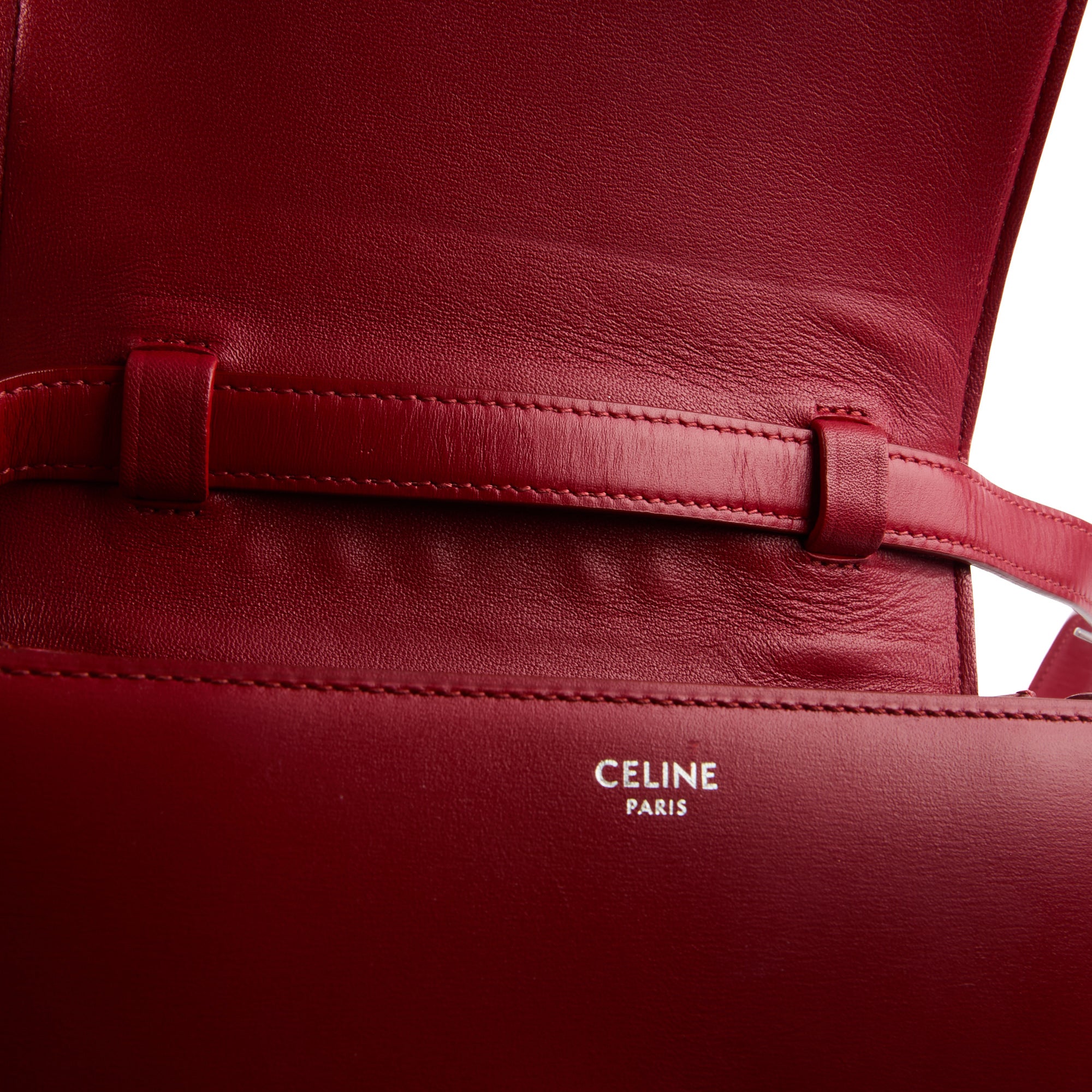 CELINE - Sac bandoulière Mini Box cuir rouge - Handbag