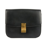 CELINE - Sac bandoulière Box cuir noir GM - Handbag