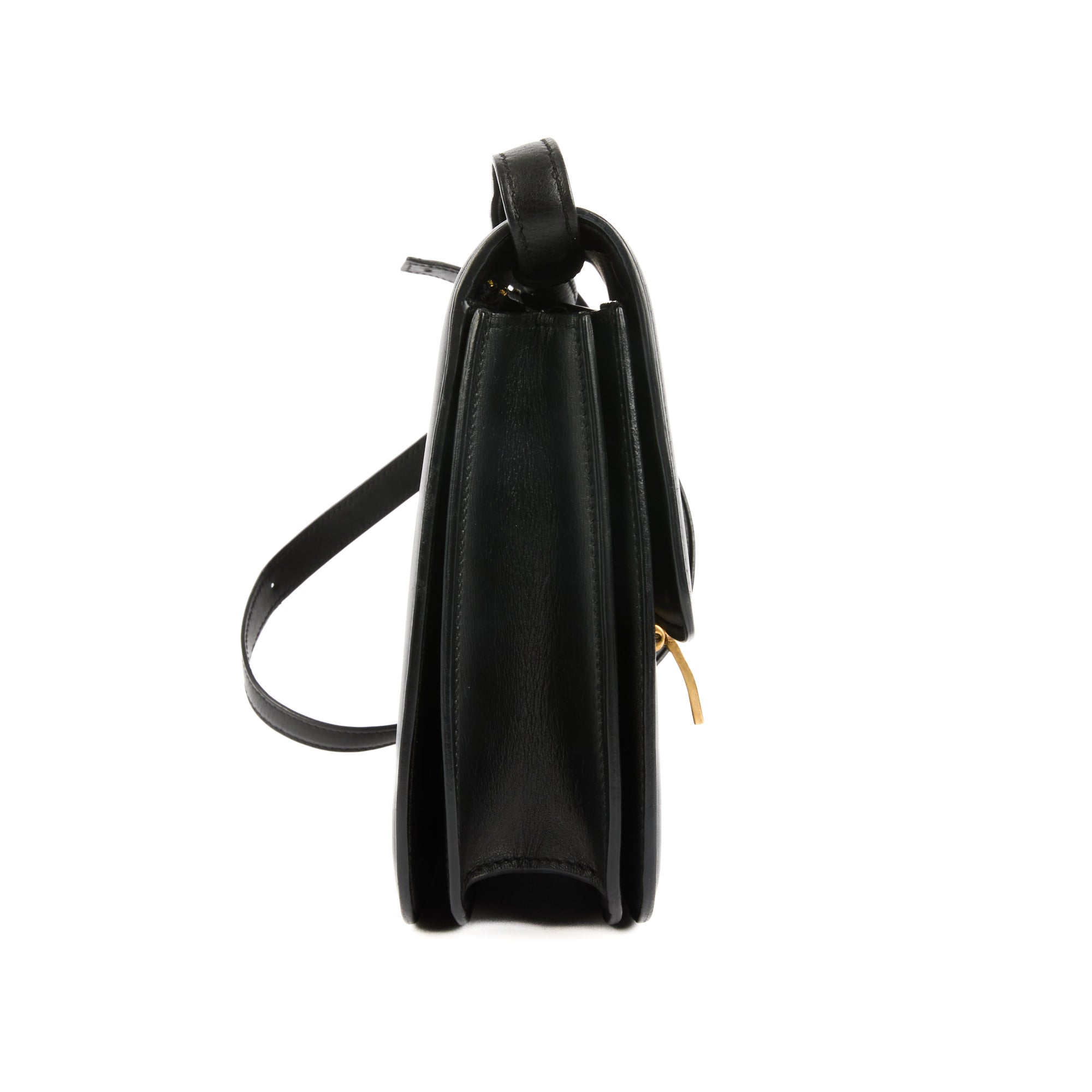 CELINE - Sac bandoulière Box cuir noir GM - Handbag