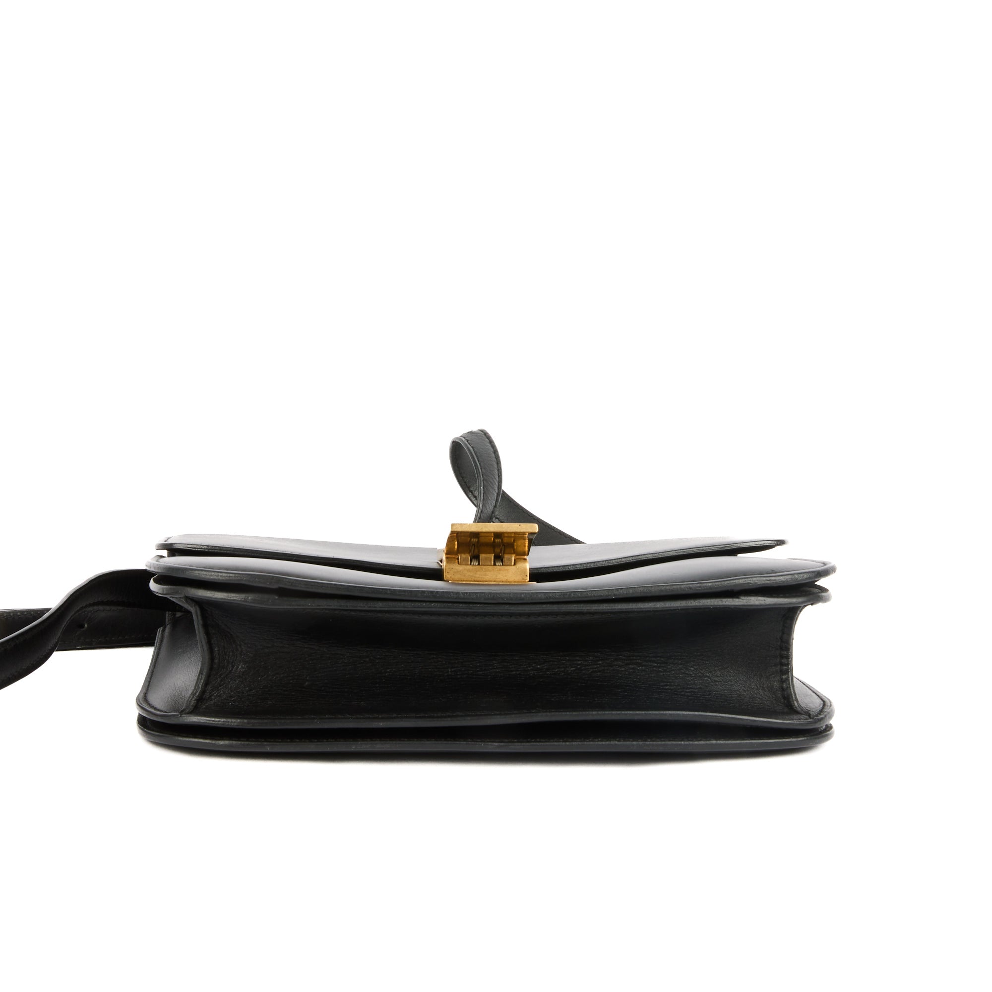 CELINE - Sac bandoulière Box cuir noir GM - Handbag