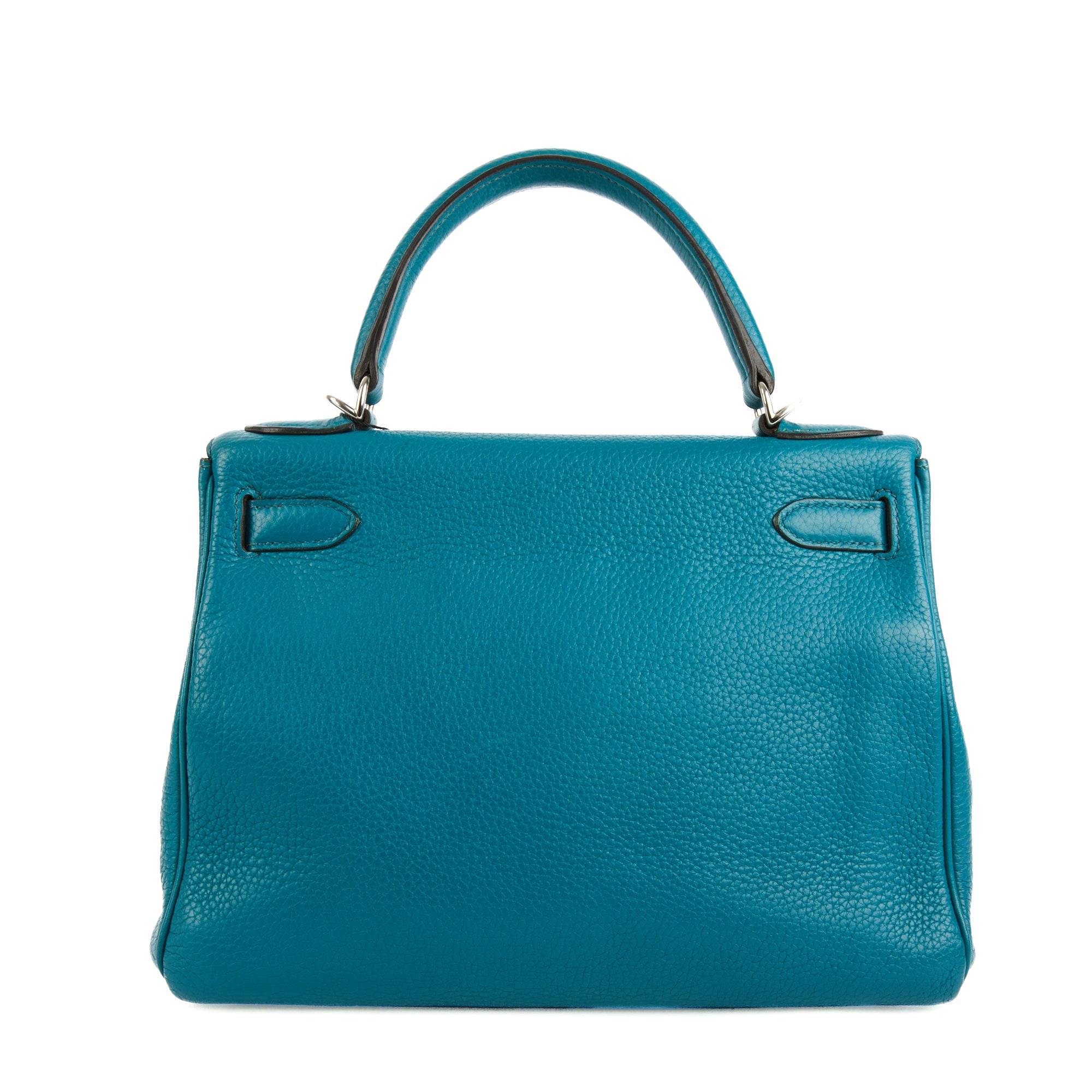 HERMES - Sac à main Kelly 28 cuir Taurillon Clémence bleu - Handbag