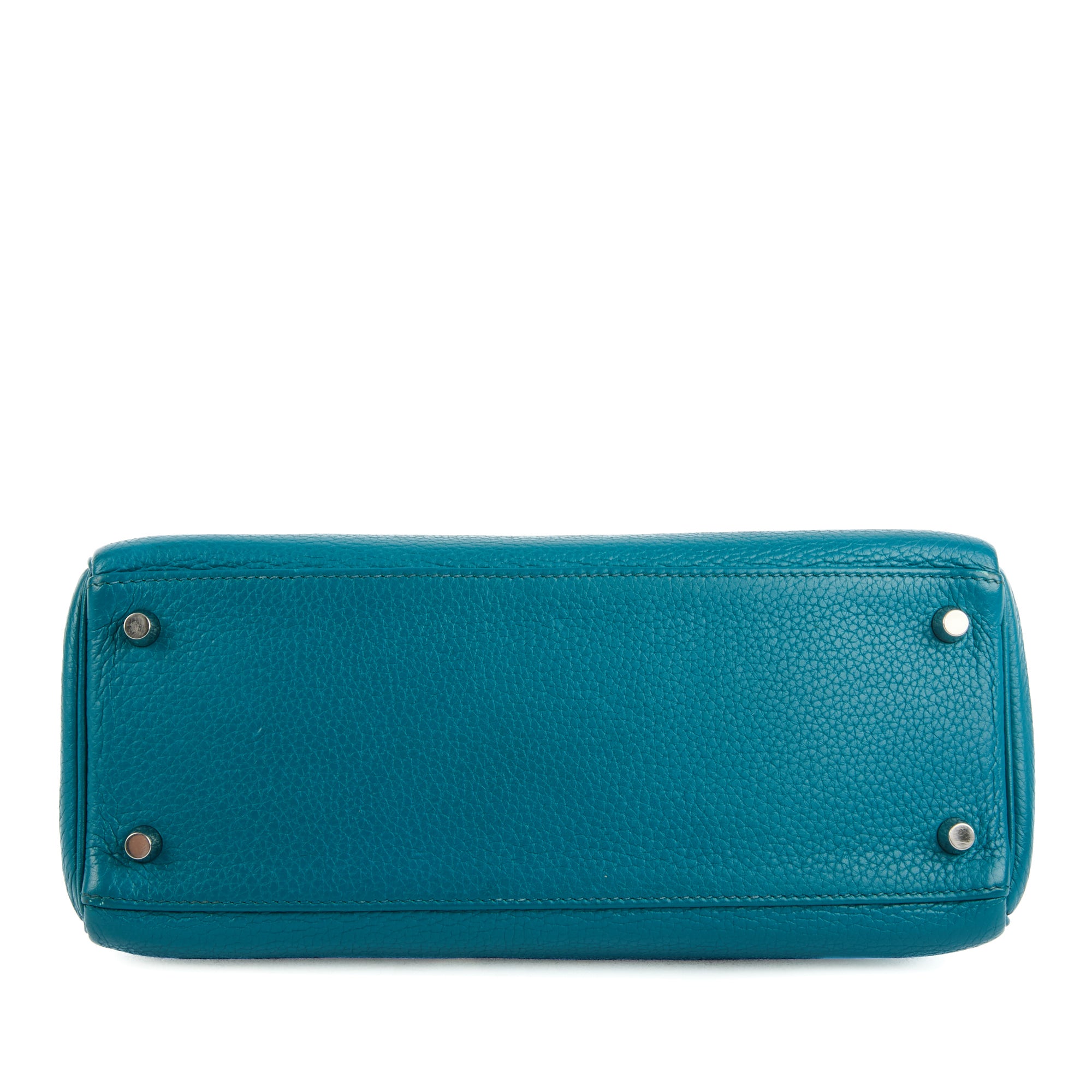 HERMES - Sac à main Kelly 28 cuir Taurillon Clémence bleu - Handbag