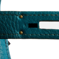HERMES - Sac à main Kelly 28 cuir Taurillon Clémence bleu - Handbag