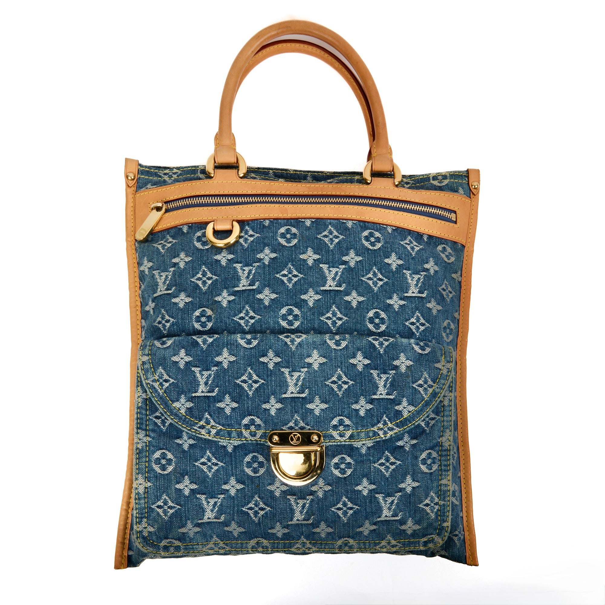LOUIS VUITTON - Sac à main Plat monogram denim - Handbag