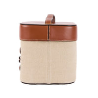 CELINE - Sac bandoulière Triomphe Box cuir & toile écru - Handbag