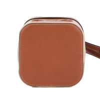 CELINE - Sac bandoulière Triomphe Box cuir & toile écru - Handbag