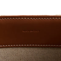 CELINE - Sac bandoulière Triomphe Box cuir & toile écru - Handbag