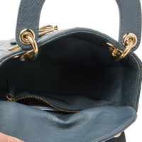 DIOR - Sac à main Mini Lady cuir autruche gris - Handbag