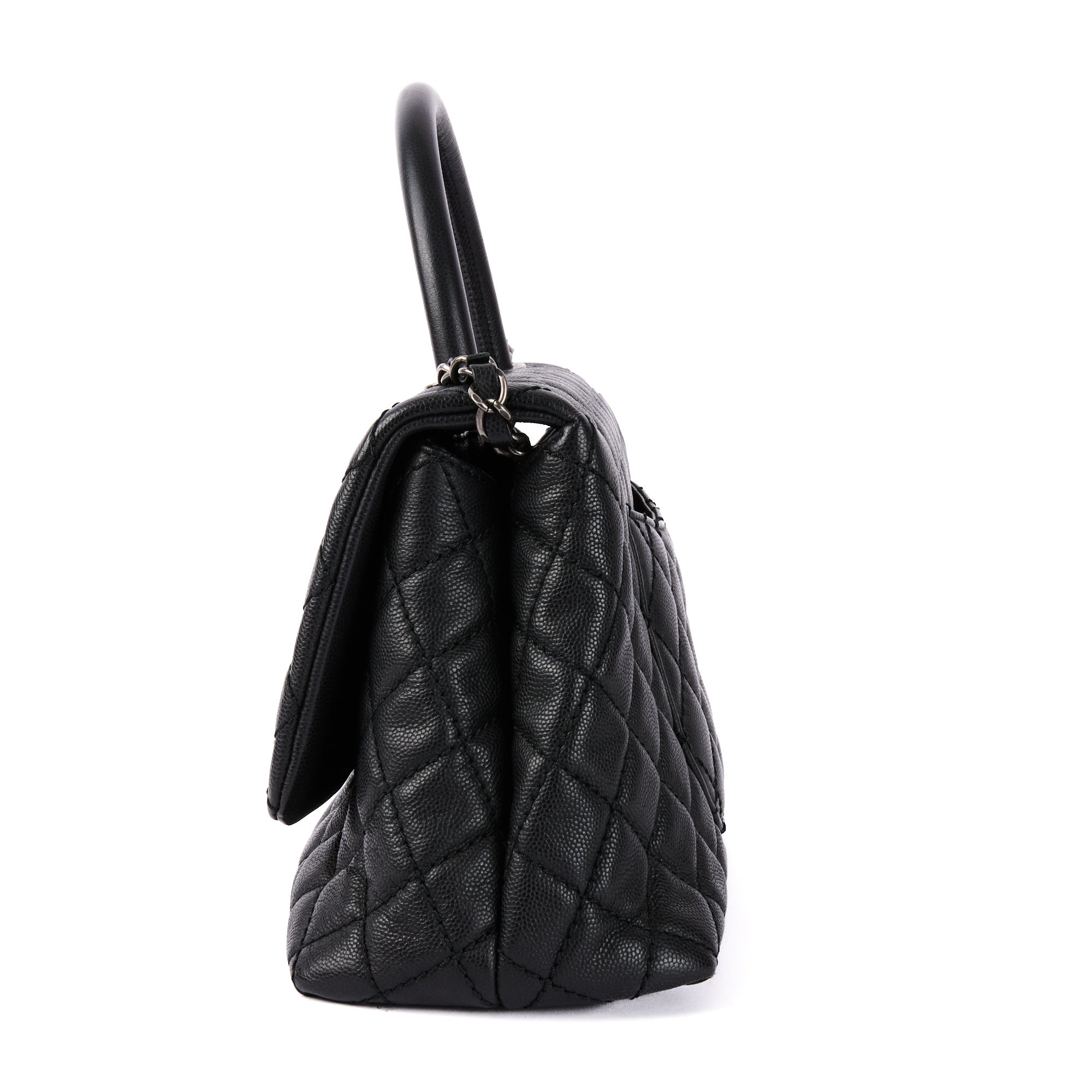 CHANEL - Sac bandoulière Coco Handle cuir caviar noir - Handbag
