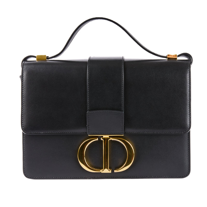 Dior Montaigne Black Leather Shoulder Bag – Authenticated Pre-Owned Luxury Bag from LuxSpace Paris
