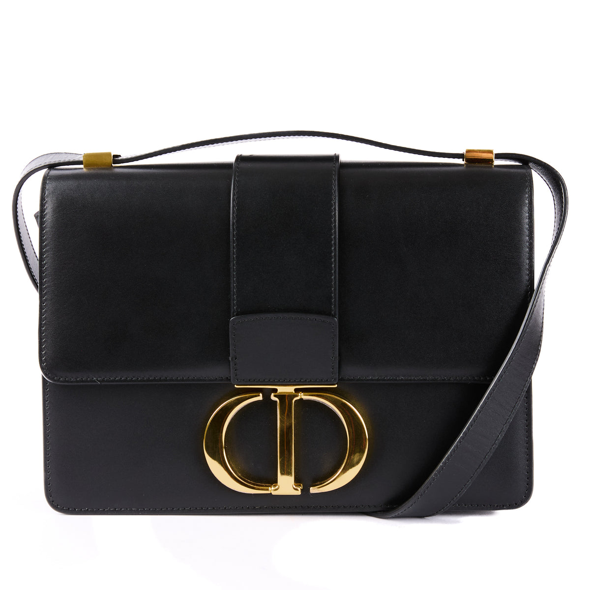 Dior Montaigne Black Leather Shoulder Bag – Authenticated Pre-Owned Luxury Bag from LuxSpace Paris