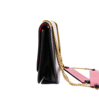 VALENTINO - V Logo Sling Shoulder Bag in Black Leather - Handbag