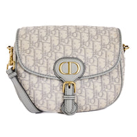 DIOR - Bobby Medium Shoulder Bag in Grey Oblique Canvas - Handbag