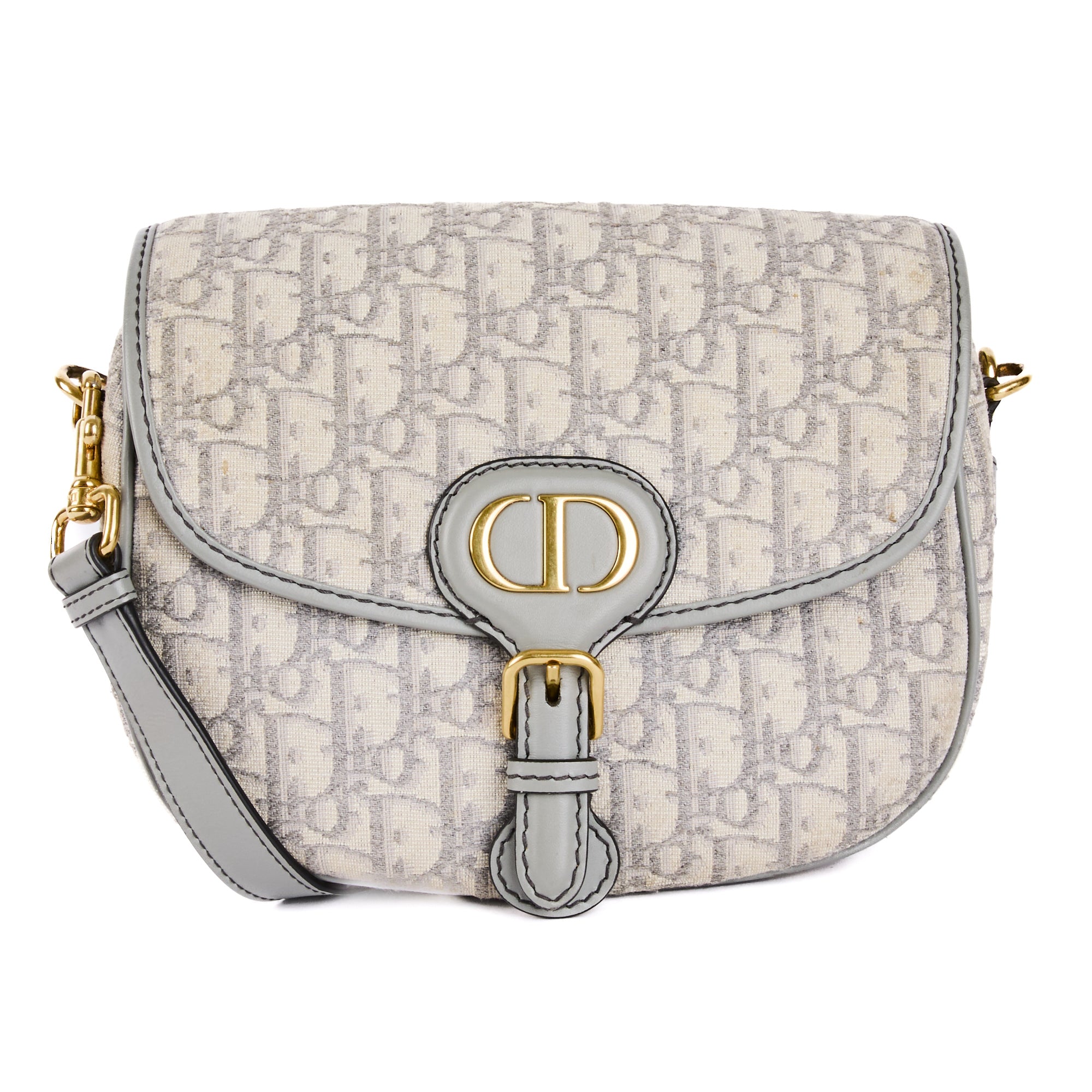 DIOR - Bobby Medium Shoulder Bag in Grey Oblique Canvas - Handbag