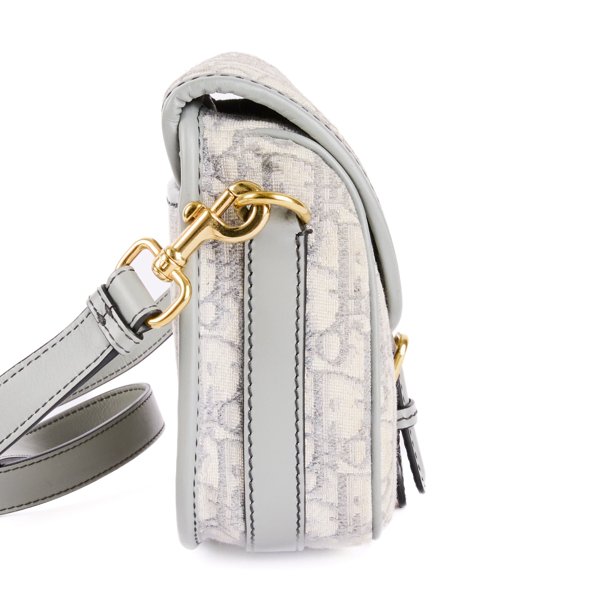 DIOR - Bobby Medium Shoulder Bag in Grey Oblique Canvas - Handbag