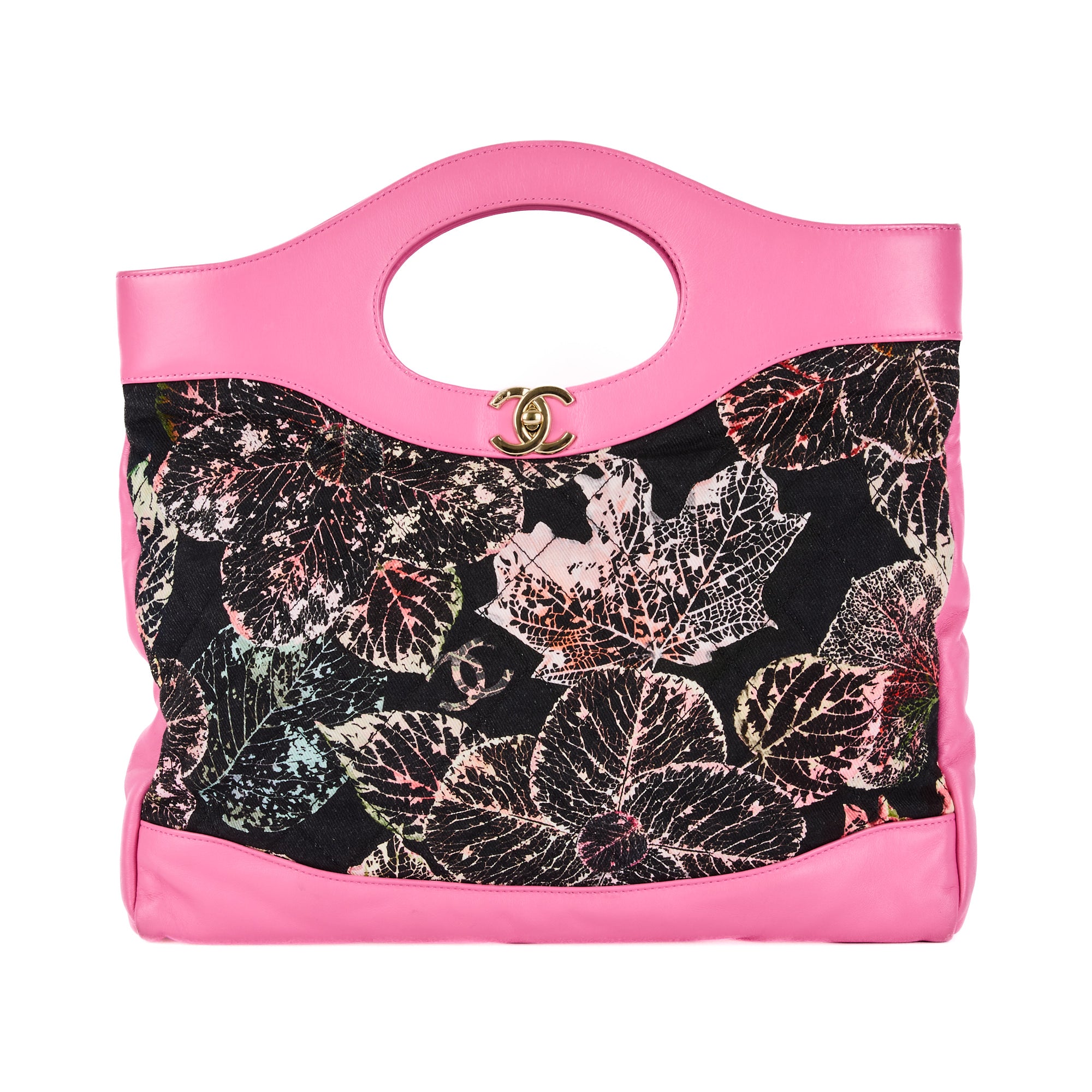 CHANEL - Shopping 31 Leaf canvas and leather handbag 