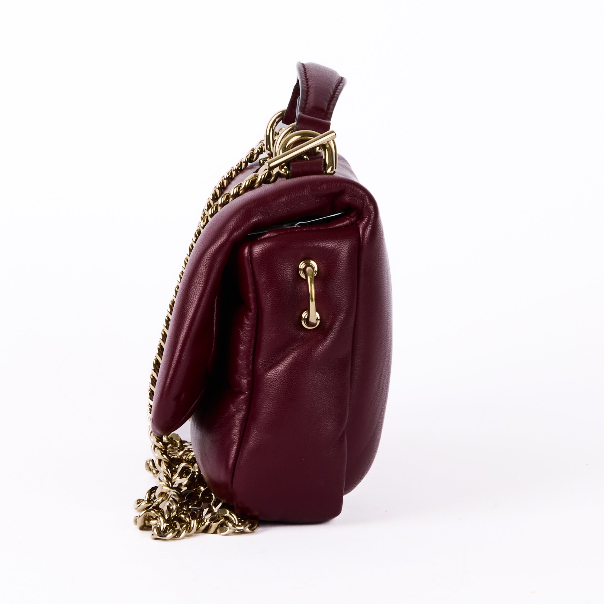 GUCCI Milano Puffy GG Burgundy Leather Shoulder Bag – Authenticated Pre-Owned Luxury Bag from LuxSpace Paris