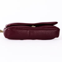 GUCCI - Milano Puffy GG shoulder bag in burgundy leather - Handbag 