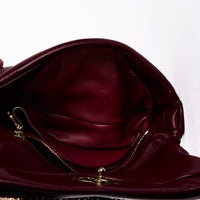 GUCCI - Milano Puffy GG shoulder bag in burgundy leather - Handbag 