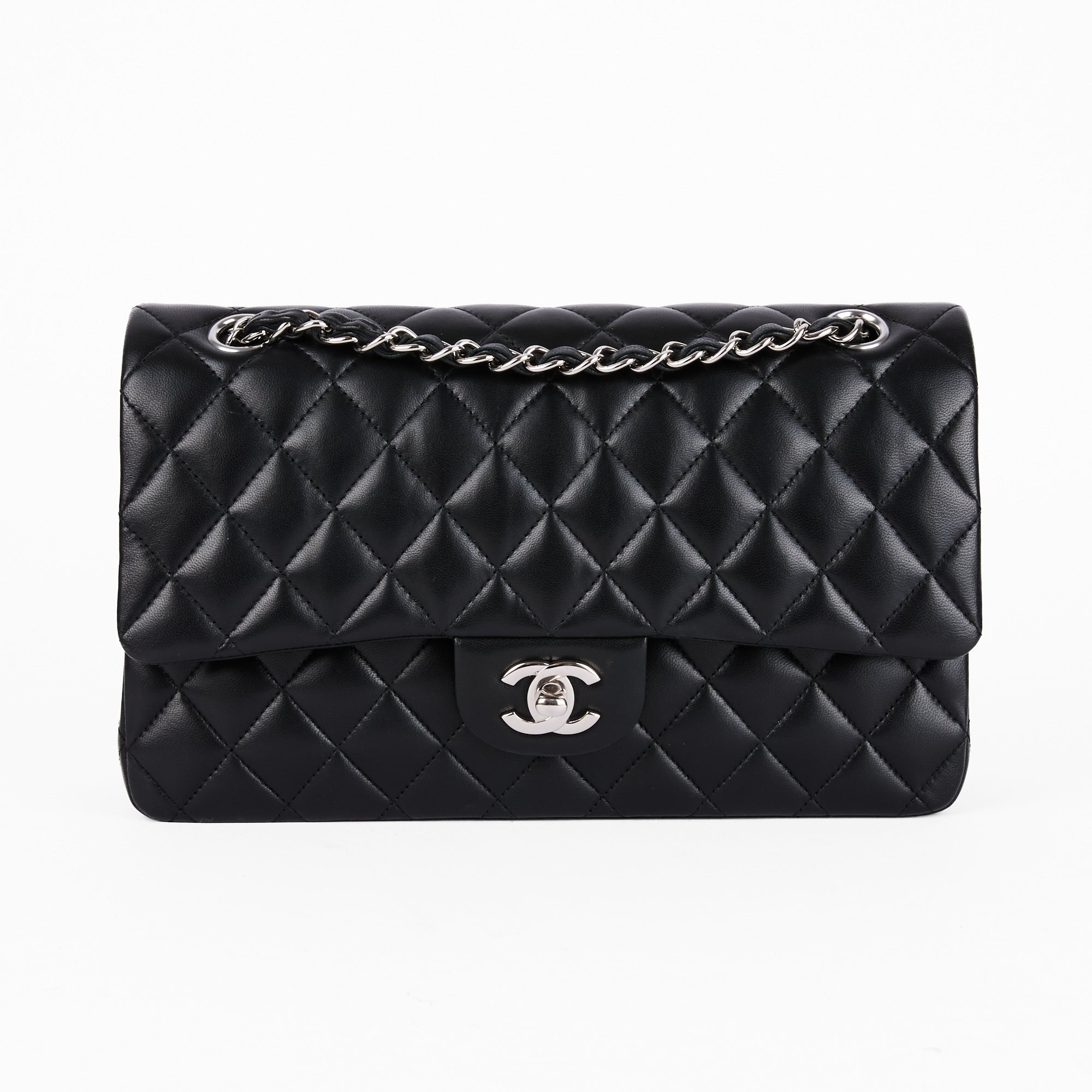 CHANEL - Timeless Classique Medium Silver Shoulder Bag 