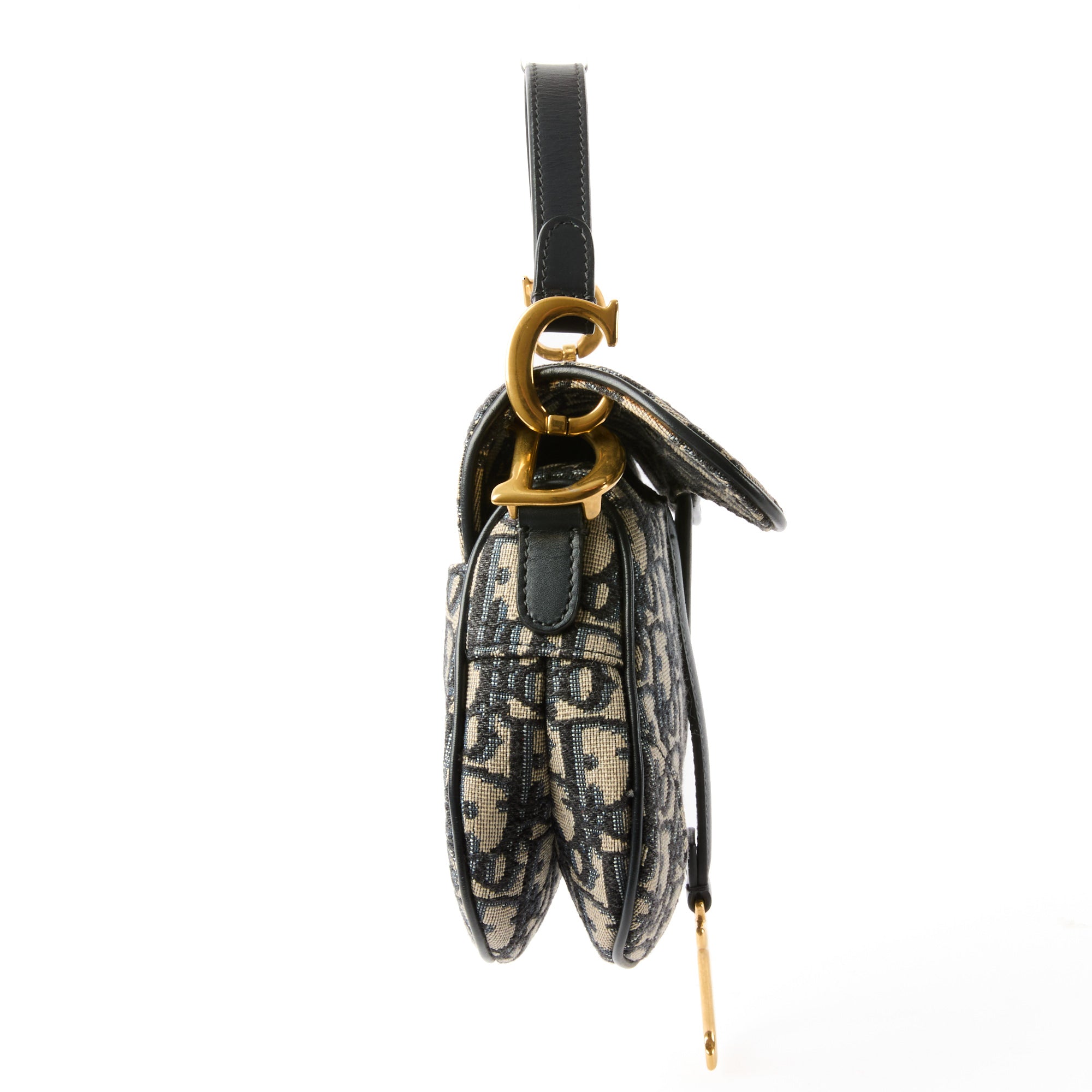 DIOR - Saddle Small handbag in blue oblique monogram canvas - Handbag