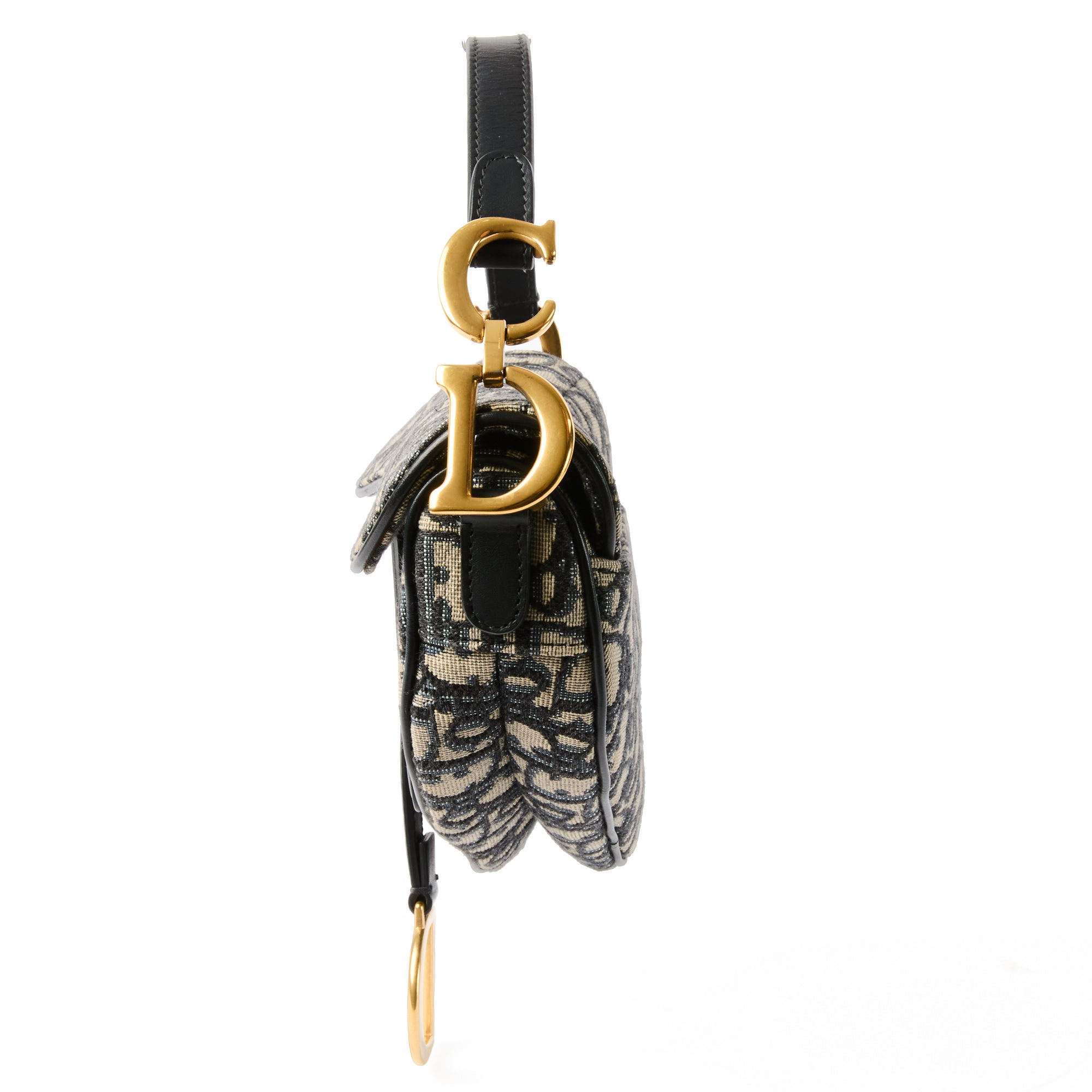 DIOR - Saddle Small handbag in blue oblique monogram canvas - Handbag