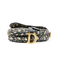 DIOR - Saddle Small handbag in blue oblique monogram canvas - Handbag