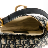 DIOR - Saddle Small handbag in blue oblique monogram canvas - Handbag