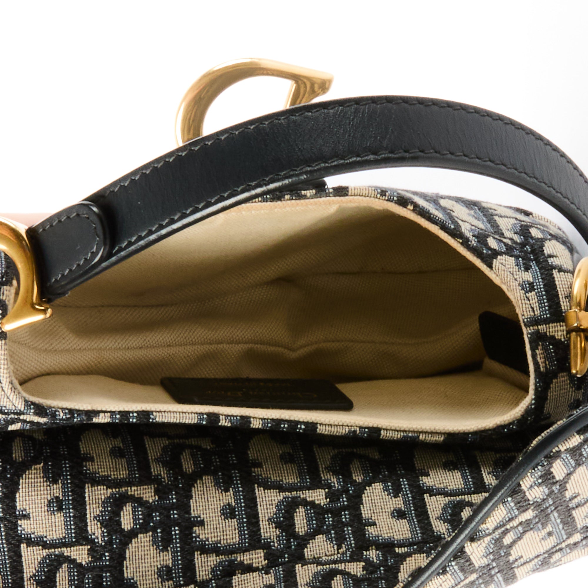 DIOR - Saddle Small handbag in blue oblique monogram canvas - Handbag